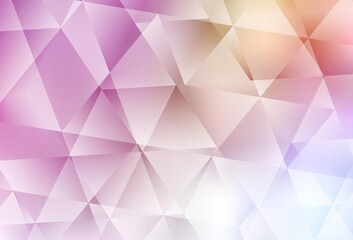 Fototapeta premium Light Pink, Yellow vector shining triangular background.