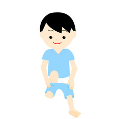ズボンをはく男の子