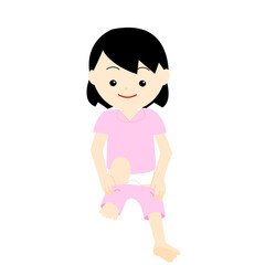 ズボンをはく女の子