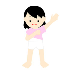 Ｔシャツに着替える下着姿の女の子