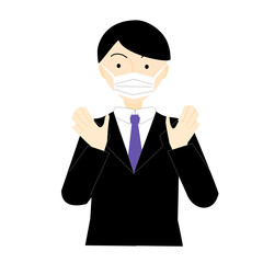 マスクをする男性