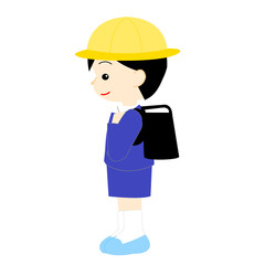 横向きの男の子