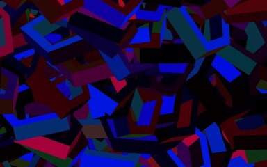Dark Multicolor vector backdrop with hexagons.