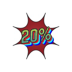 percentage discount sale 20 percent  illustration vector suitable for shop market and etc.eps