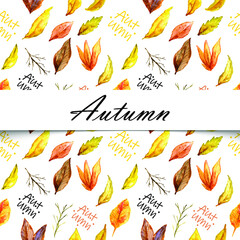 Flower seamless autumn pattern background elegant texture white background