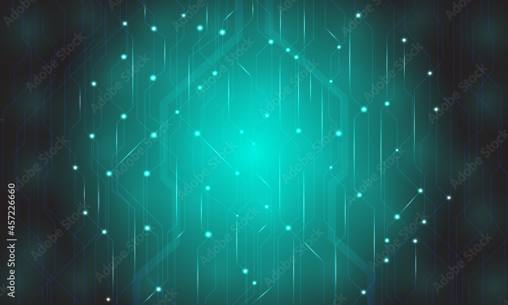 Aufkleber line shape dot system blue green background copy space empty pattern business technology electronic 
