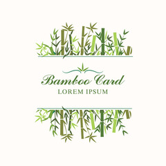 Bamboo tree greeting card illustration