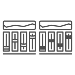 equalizer, sound levels line and solid icon, sound design concept, audio control panel vector sign on white background, outline style icon for mobile concept and web design. Vector graphics.