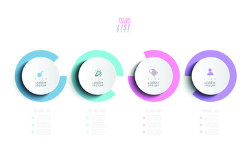 Minimal to do list and partition Color gradient chart origami paper color info-graphic template for diagram presentation chart and business concept with 5 element options