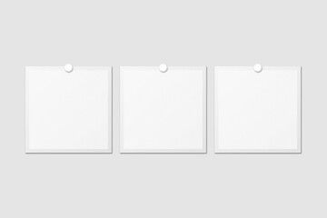 Blank Polaroid For Photo Frame Mockup. 3D Render.