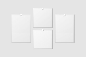 Blank Polaroid For Photo Frame Mockup. 3D Render.