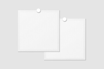 Blank Polaroid For Photo Frame Mockup. 3D Render.