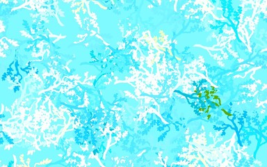 Fototapeta na wymiar Light Blue, Yellow vector abstract background with leaves, branches.