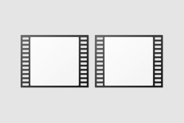 Black Film Strip For Photo Mockup. 3D Render.