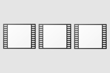 Black Film Strip For Photo Mockup. 3D Render.