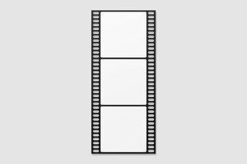Black Film Strip For Photo Mockup. 3D Render.