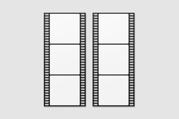 Black Film Strip For Photo Mockup. 3D Render.