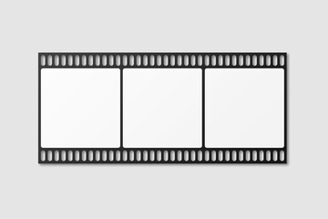 Black Film Strip For Photo Mockup. 3D Render.