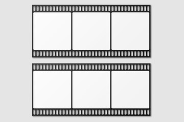Black Film Strip For Photo Mockup. 3D Render.