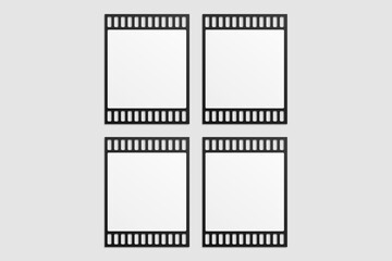 Black Film Strip For Photo Mockup. 3D Render.