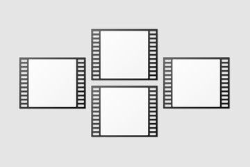 Black Film Strip For Photo Mockup. 3D Render.