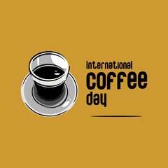 vector cup of coffee, international coffee day