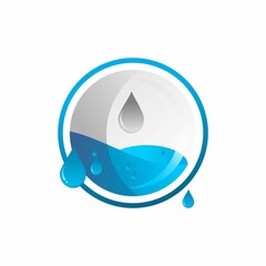 vector illustration of water in a glass container, save our earth