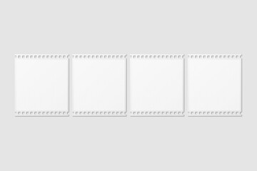White Film Strip For Photo Mockup. 3D Render.