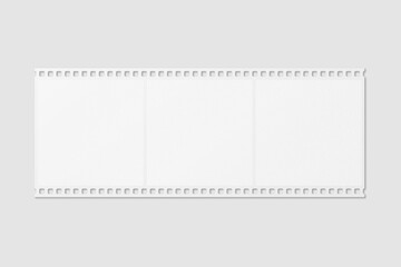 White Film Strip For Photo Mockup. 3D Render.