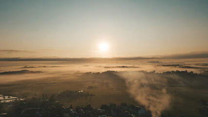Sunrise through the fog