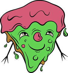Obraz premium illustration of a face of a pizza