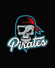 Mascot of Pirate skull  , vector illustration