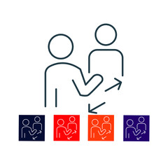 Social Distancing Thin Line Icon stock illustration.