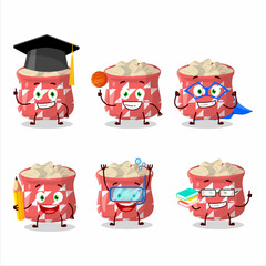 School student of dried ginger cartoon character with various expressions