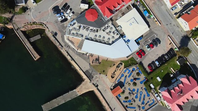 Aerial View Of Havets Hus Aquarium On The Quay In Lysekil, Sweden.
