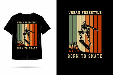 Born to skate silhouette t shirt design