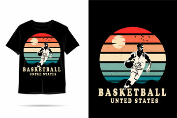 Basketball united states silhouette t shirt design