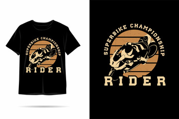 Super bike rider silhouette t shirt design