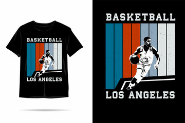Basketball los angeles silhouette t shirt design