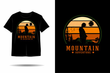 Mountain adventure silhouette t shirt design