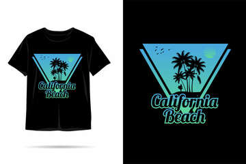 California beach silhouette t shirt design