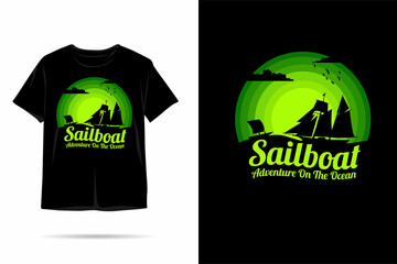 Sailboat adventure on the ocean silhouette t shirt design