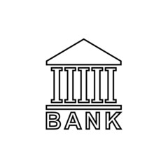 Bank building icon for web design isolated on white background