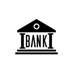 Bank building icon for web design isolated on white background