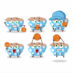 Talented pinto beans cartoon character as a basketball athlete