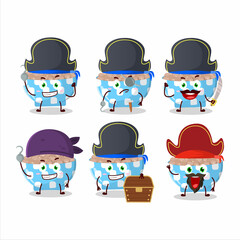 Cartoon character of pinto beans with various pirates emoticons