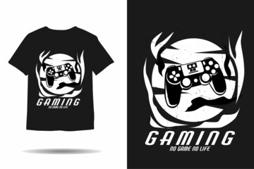 Broken gaming gear silhouette t shirt design
