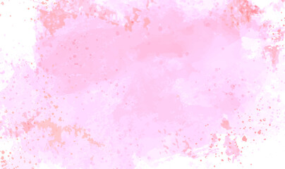 Pink watercolor splash background. Abstract pink watercolor background for your design, watercolor background concept. Dye splashes and spatters style. Spring wedding invitation. Vector EPS10