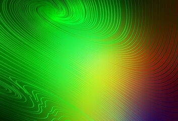 Light Green, Red vector template with bent lines.