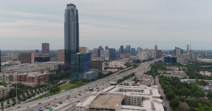 Aerial of the Galleria Mall area in Houston, Texas